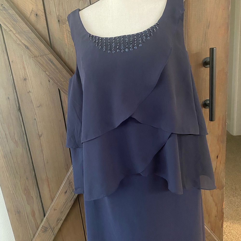 Elegant Navy Layered Dress